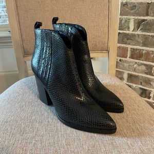 Marc Fisher Black Snakeskin Boots